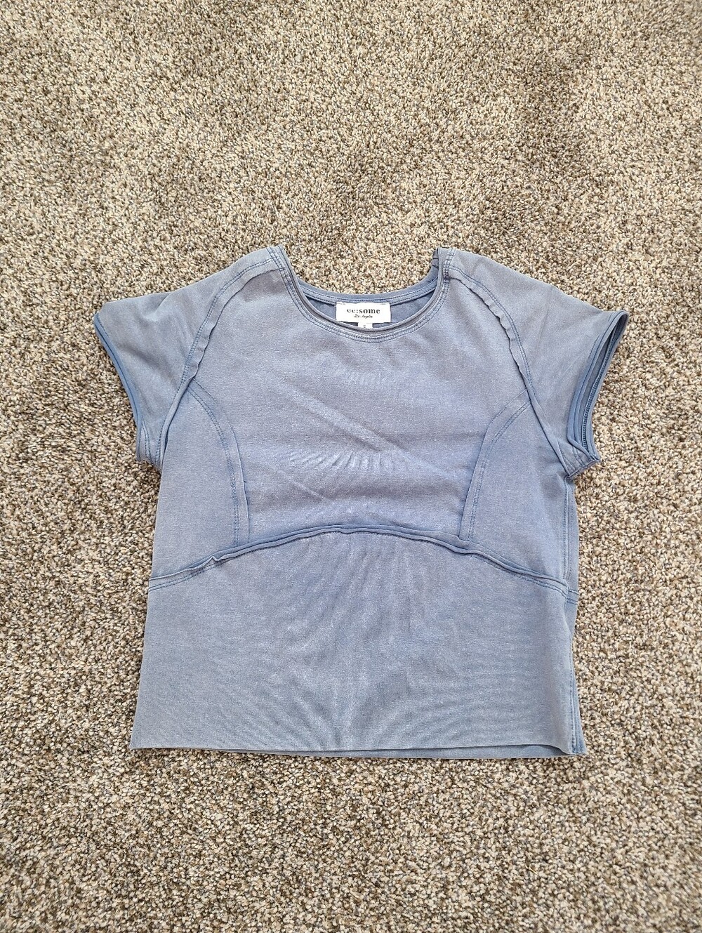 Ee:some Blue Short Sleeve Top Size Small